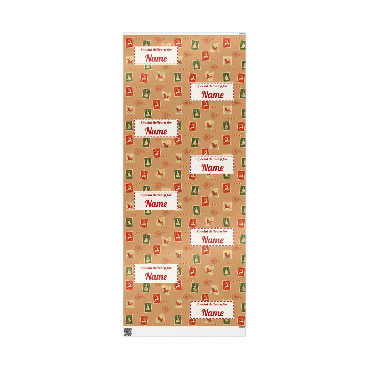 Personalised 'Special Delivery' Christmas Wrapping Paper - North Pole Kraft