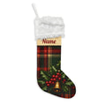 Personalised Tartan & Holly Christmas Stocking