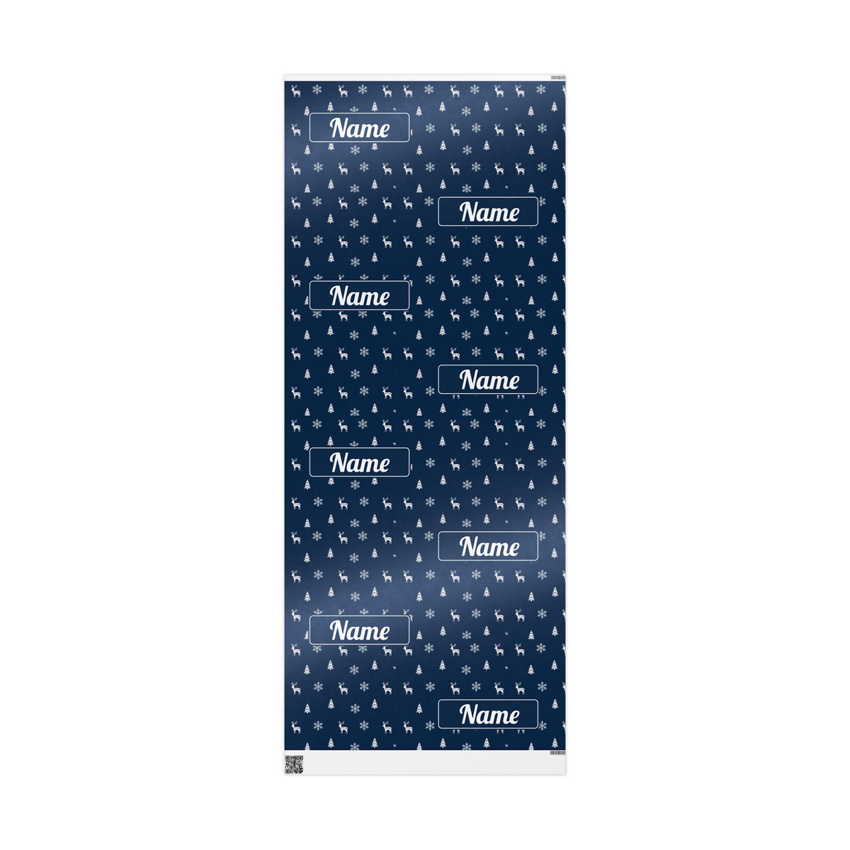 Personalised Name Christmas Wrapping Paper - Nordic Navy
