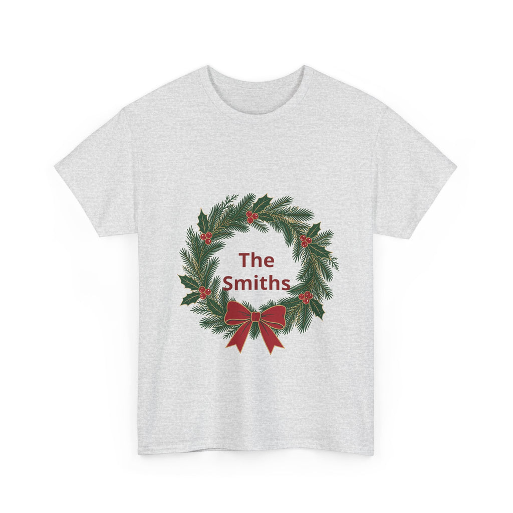 Classic Christmas Wreath Family Name Tee