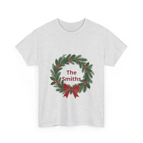 Classic Christmas Wreath Family Name Tee