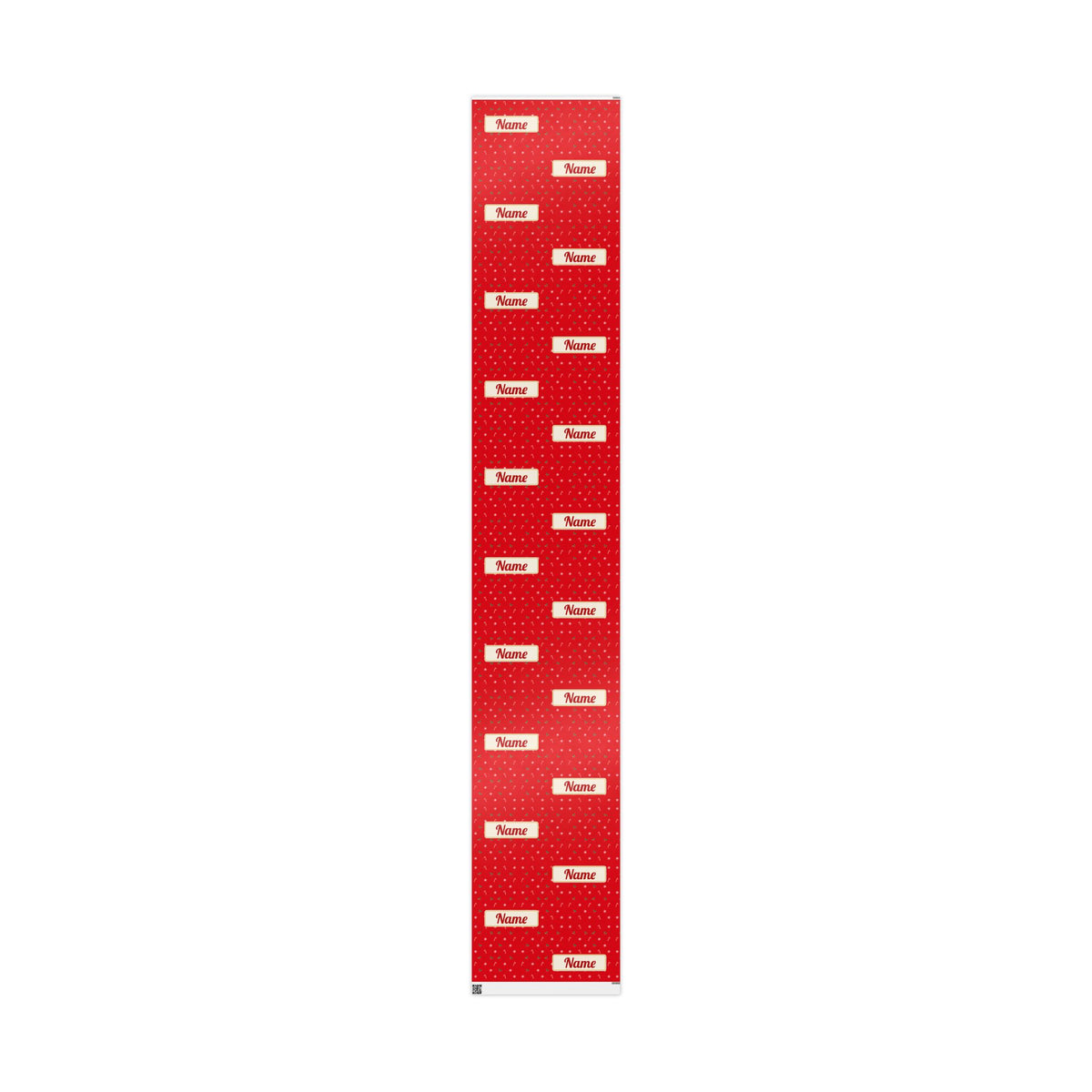 Personalised Name Christmas Wrapping Paper - Candy Cane Red